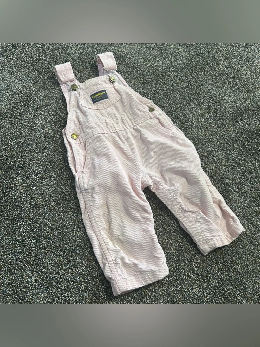 Vintage 80s 90s OshKosh B'Gosh 24 month pink toddler corduroy vestbak overalls